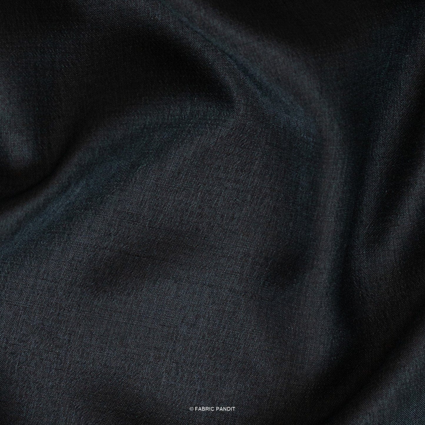 Fabric Pandit Fabric Midnight Black Plain Soft Poly Muslin Fabric (Width 44 Inches)