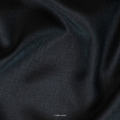 Fabric Pandit Fabric Midnight Black Plain Soft Poly Muslin Fabric (Width 44 Inches)