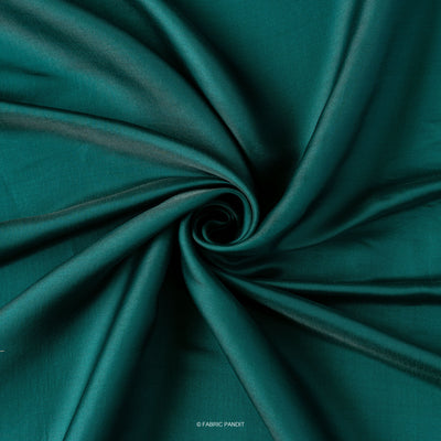 Fabric Pandit Fabric Midnight Green Plain Premium Tussar Silk Fabric