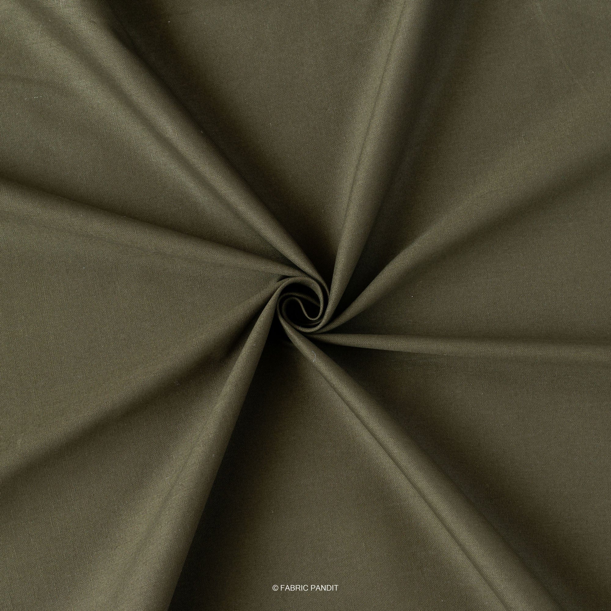 Fabric Pandit Fabric Military Green Color Pure Cotton Linen Fabric