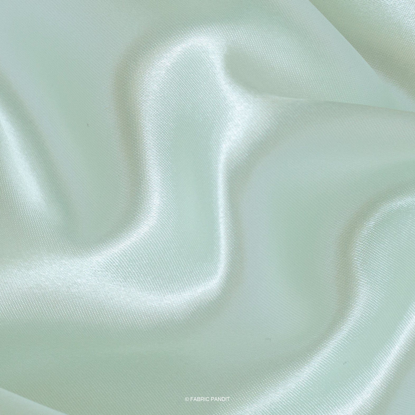 Fabric Pandit Fabric Mint Green Plain Premium Ultra Satin Fabric (Width 44 Inches)
