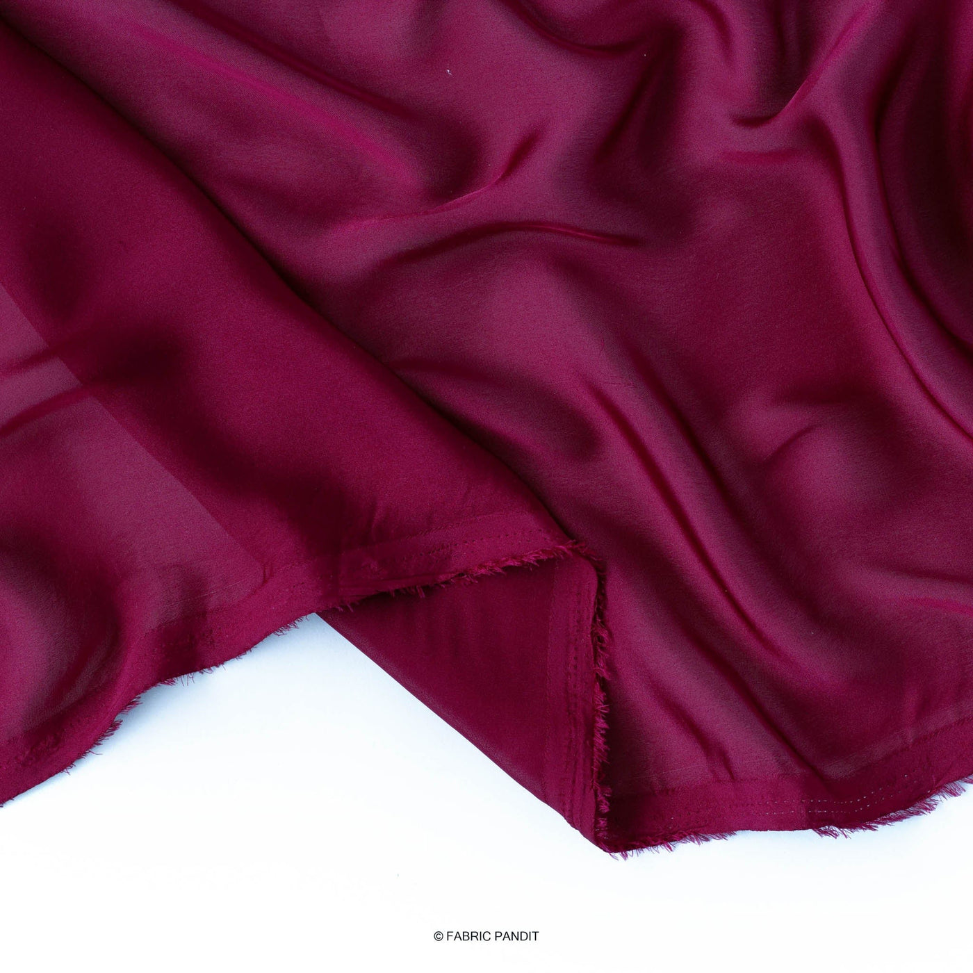 Fabric Pandit Fabric Mulberry Color Plain Satin Georgette Fabric (Width 44 Inches)
