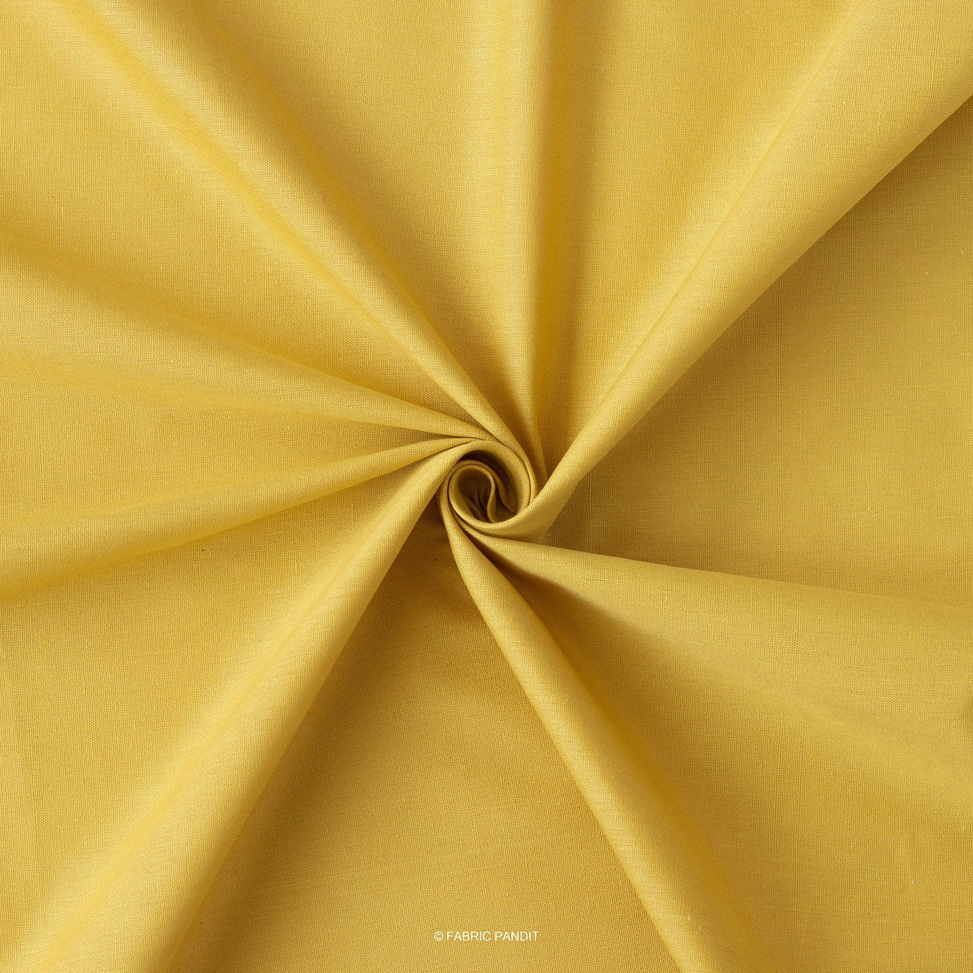 Fabric Pandit Fabric Mustard Yellow Color Pure Cotton Linen Fabric