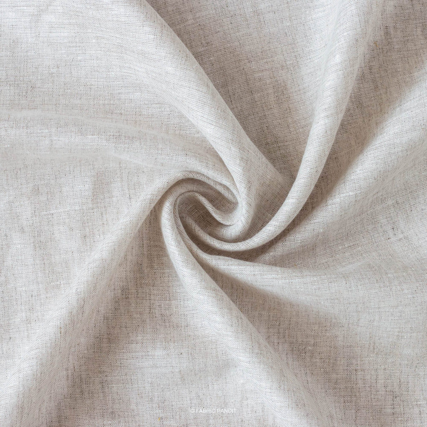 Fabric Pandit Fabric Natural Grey Plain Premium 60 Lea Pure Linen Fabric (Width 58 Inches)