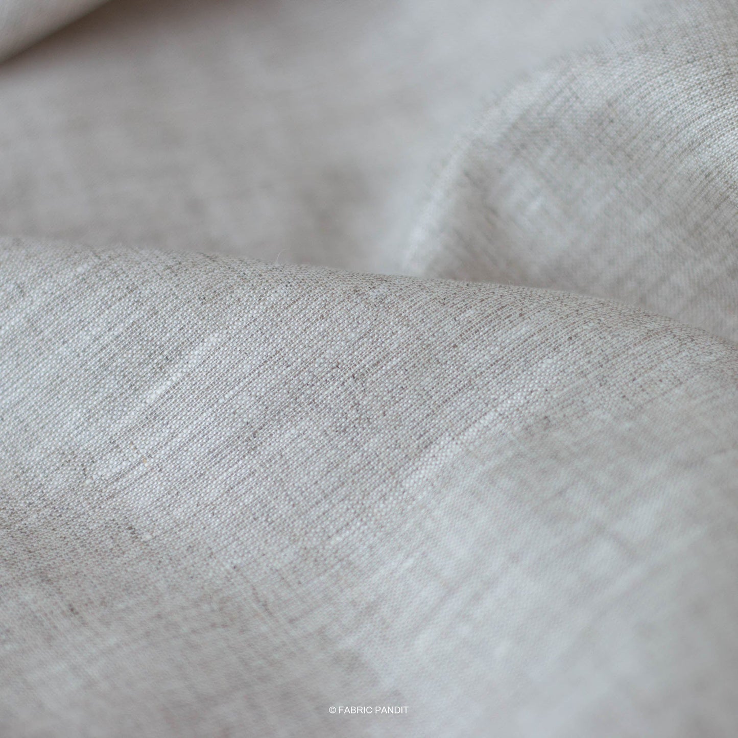 Fabric Pandit Fabric Natural Grey Plain Premium 60 Lea Pure Linen Fabric (Width 58 Inches)