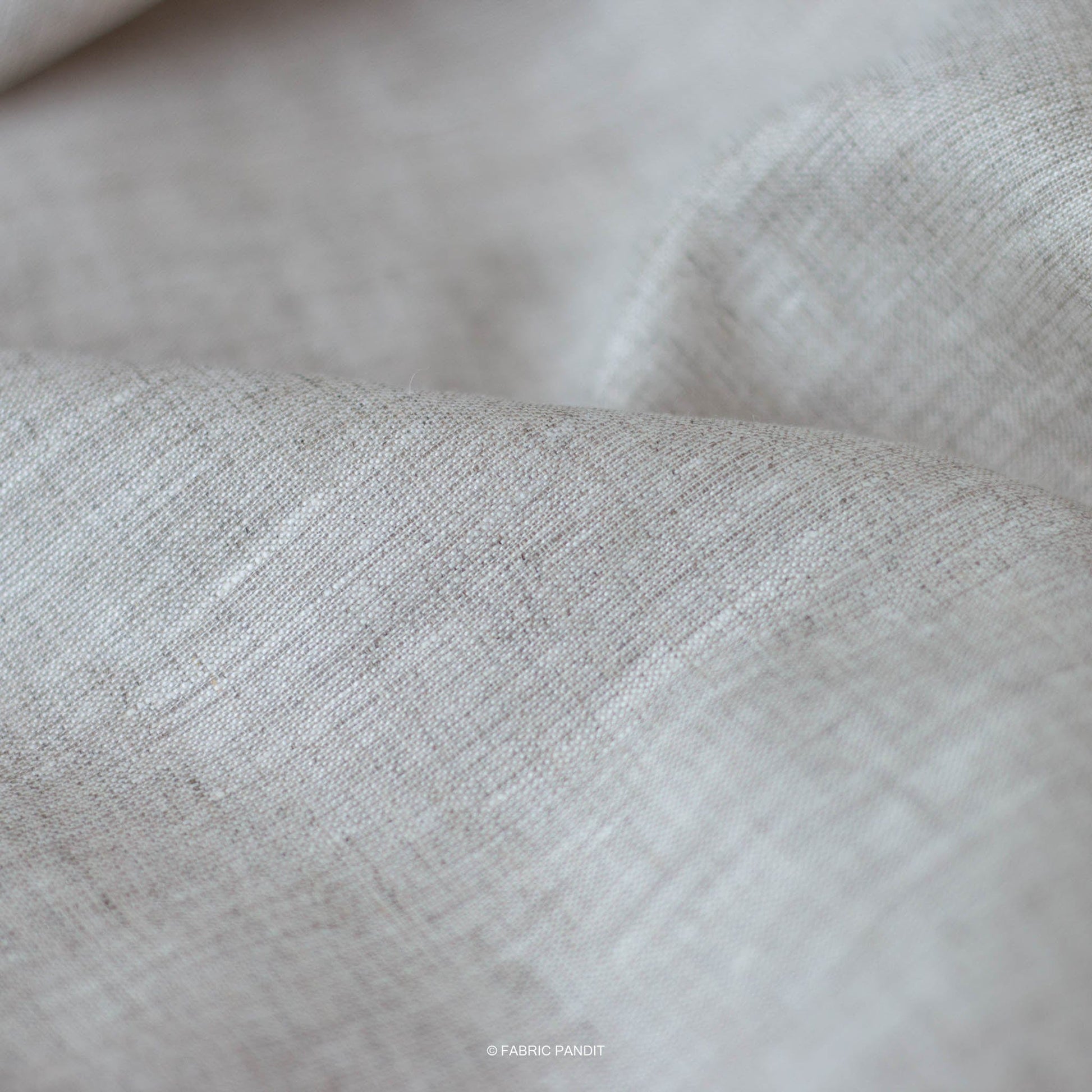 Fabric Pandit Fabric Natural Grey Plain Premium 60 Lea Pure Linen Fabric (Width 58 Inches)