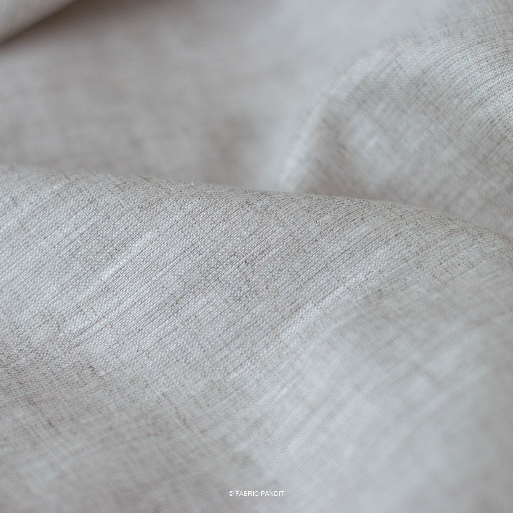 Greta Natural - Natural Linen fabric, Plain