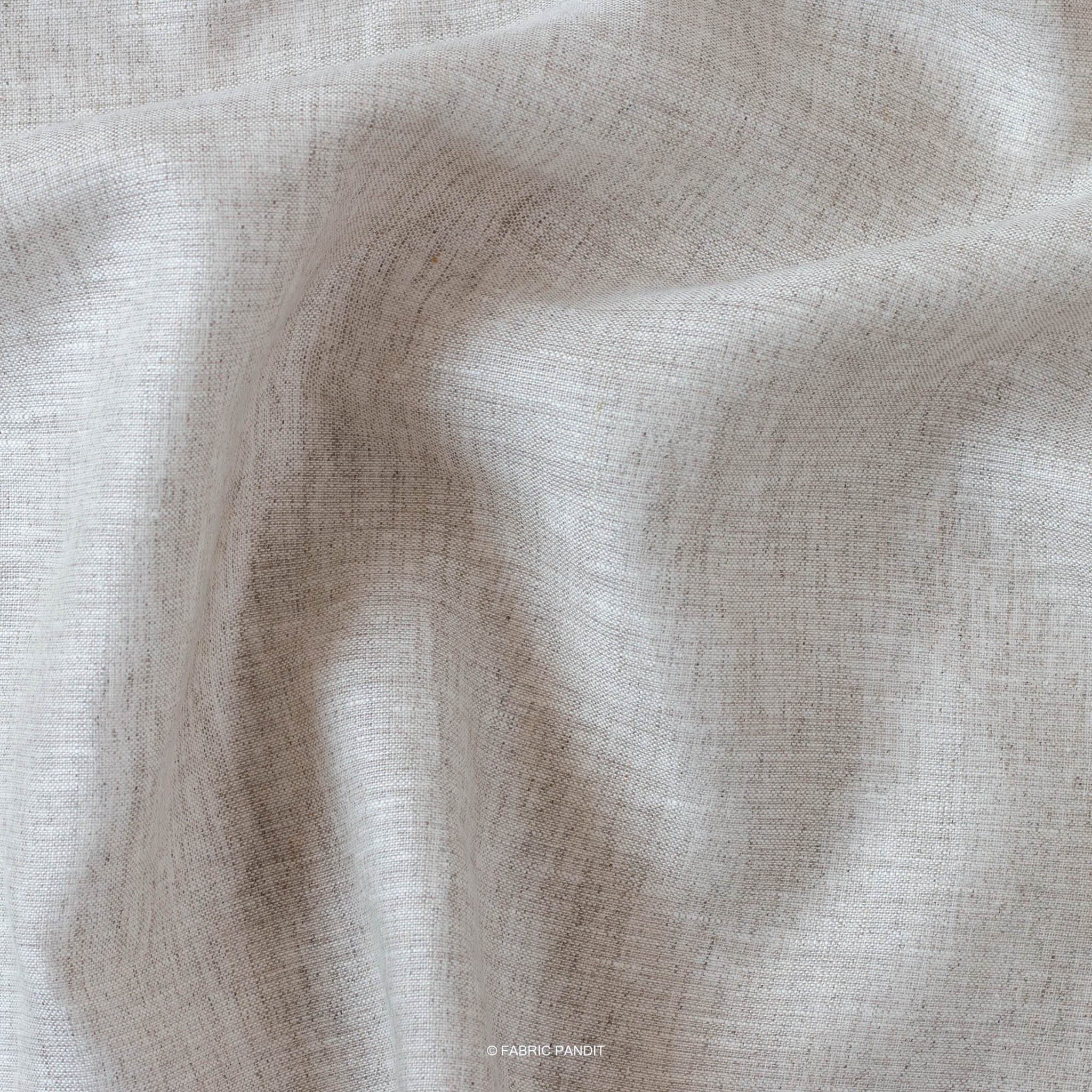 Fabric Pandit Fabric Natural Grey Plain Premium 60 Lea Pure Linen Fabric (Width 58 Inches)