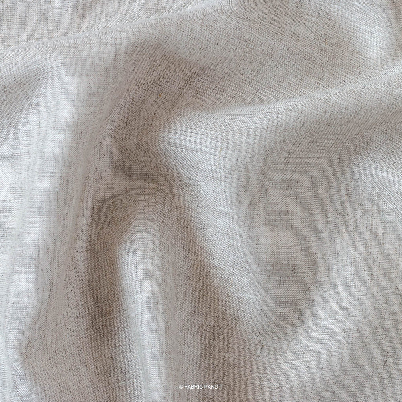 Fabric Pandit Fabric Natural Grey Plain Premium 60 Lea Pure Linen Fabric (Width 58 Inches)