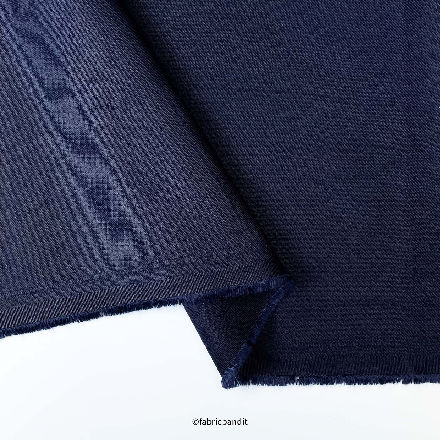 Fabric Pandit Fabric Navy Blue Twill Premium Suiting Fabric (Width 58 Inches)