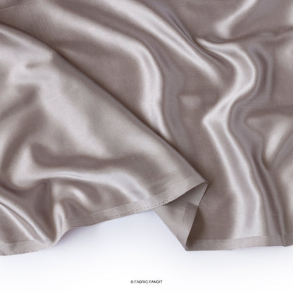 Fabric Pandit Fabric Nobel Grey Plain Modal Satin Fabric (Width 44 Inches)