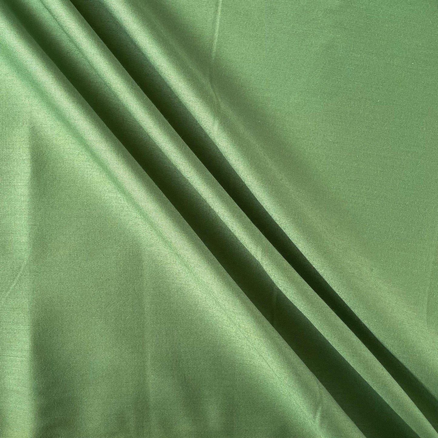 Fabric Pandit Fabric Olive Green Color Plain Cotton Satin Fabric (Width 42 Inches)