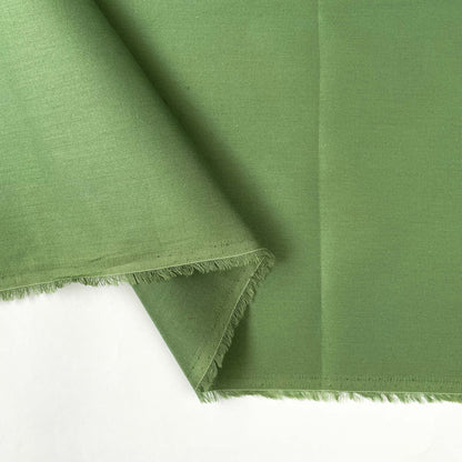 Fabric Pandit Fabric Olive Green Color Plain Cotton Satin Fabric (Width 42 Inches)