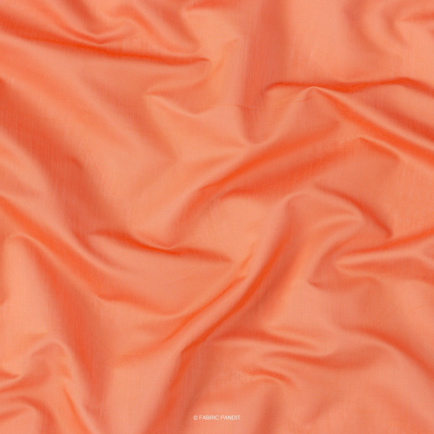 Fabric Pandit Fabric Orange Color Plain Chanderi Fabric (Width 43 Inches)
