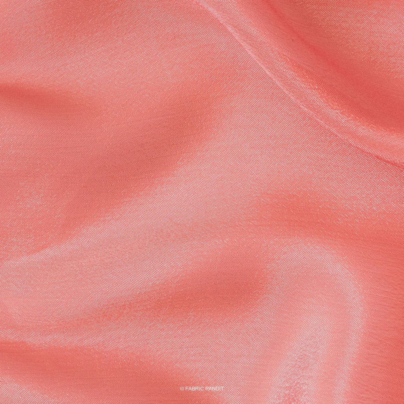 Fabric Pandit Fabric Orange Red Plain Pure Viscose Chinnon Chiffon Fabric (Width 45 Inches)