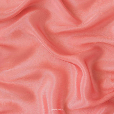 Fabric Pandit Fabric Orange Red Plain Pure Viscose Chinnon Chiffon Fabric (Width 45 Inches)