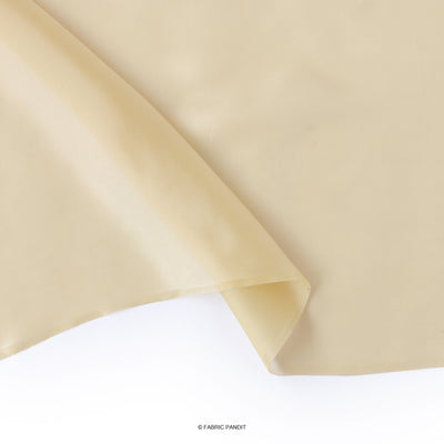 Fabric Pandit Fabric Pale Yellow Plain Premium Organza Fabric (Width 44 Inches)