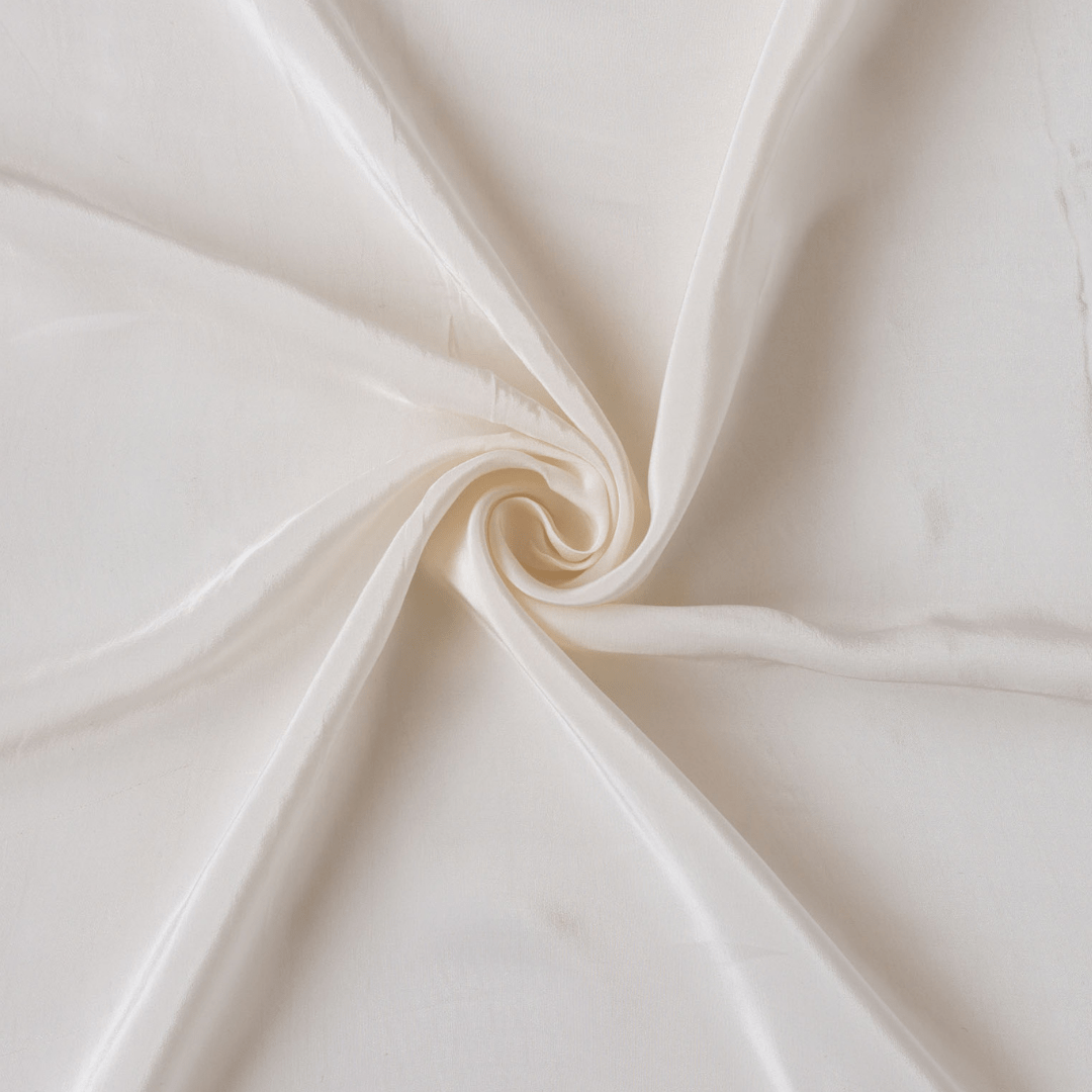 Fabric Pandit Fabric Pastel Cream Plain Pure Viscose Natural Crepe Fabric (Width 44 Inches)