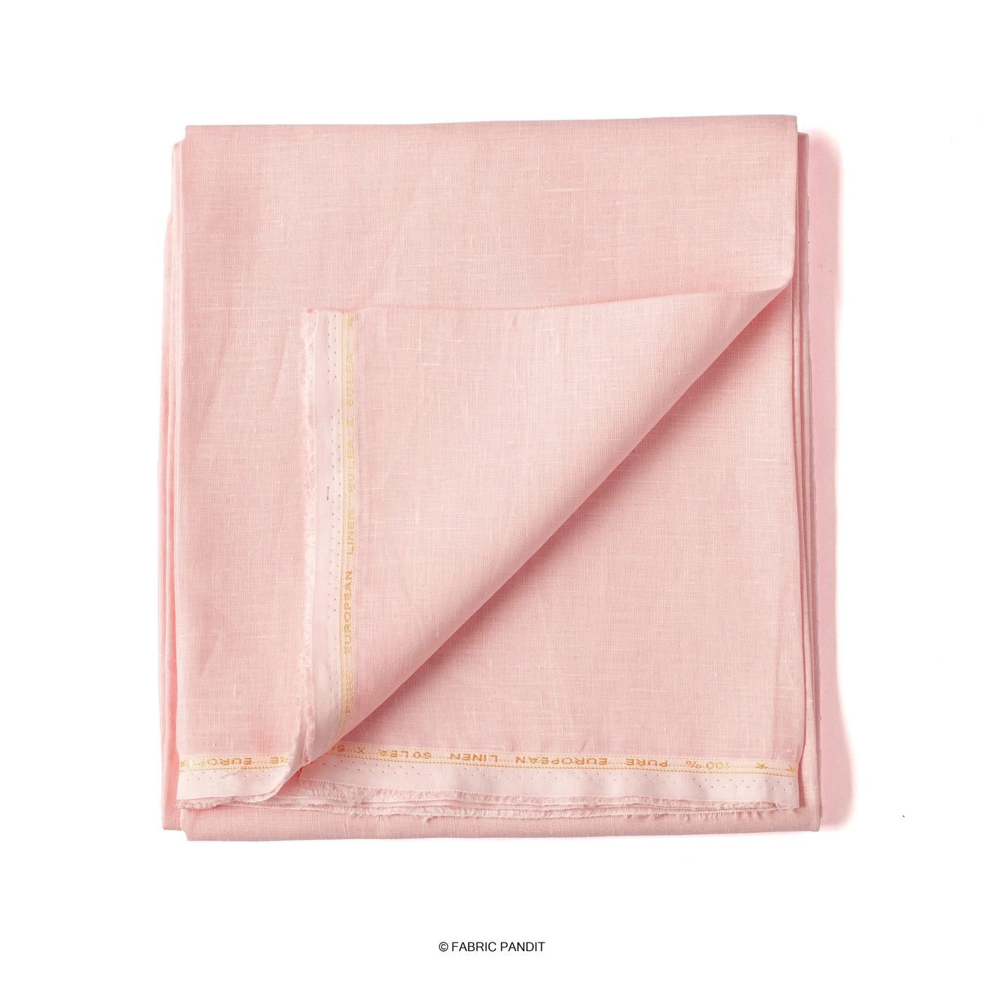 Fabric Pandit Fabric Pastel pink Plain Premium 60 Lea Pure Linen Fabric (Width 58 inch)
