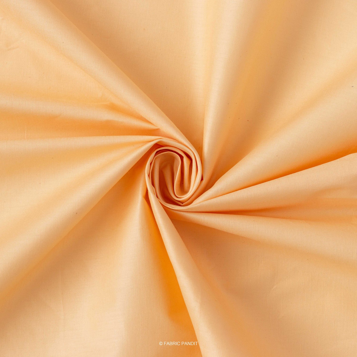 Fabric Pandit Fabric Peachy Orange Color Plain Cotton Satin Fabric (Width 42 Inches)