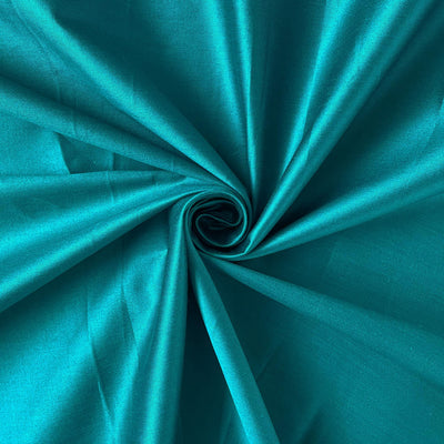 Fabric Pandit Fabric Peacock Blue Color Plain Cotton Satin Fabric (Width 42 Inches)