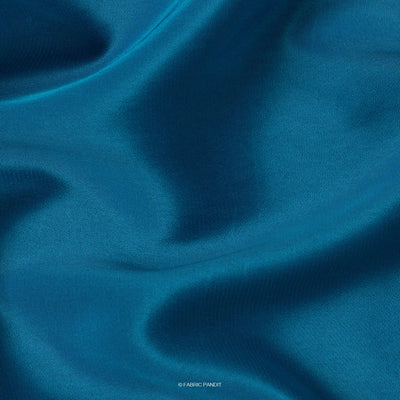 Fabric Pandit Fabric Peacock Blue Premium French Crepe Fabric (Width 44 Inches)