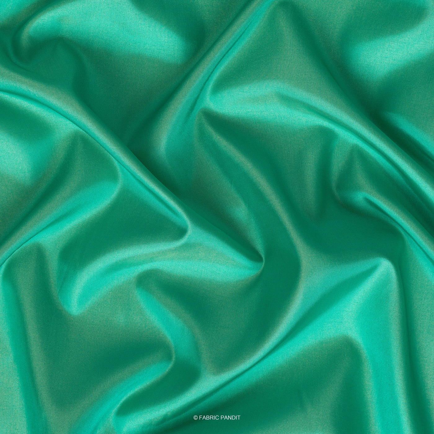 Fabric Pandit Fabric Persian Green Plain Premium Dual Tone Paper Silk Fabric (Width 44 Inches)