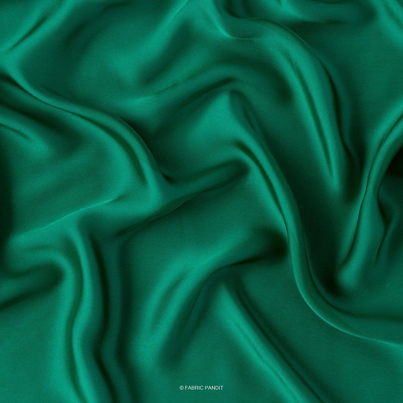 Fabric Pandit Fabric Pine Green Color Plain Satin Georgette Fabric (Width 44 Inches)