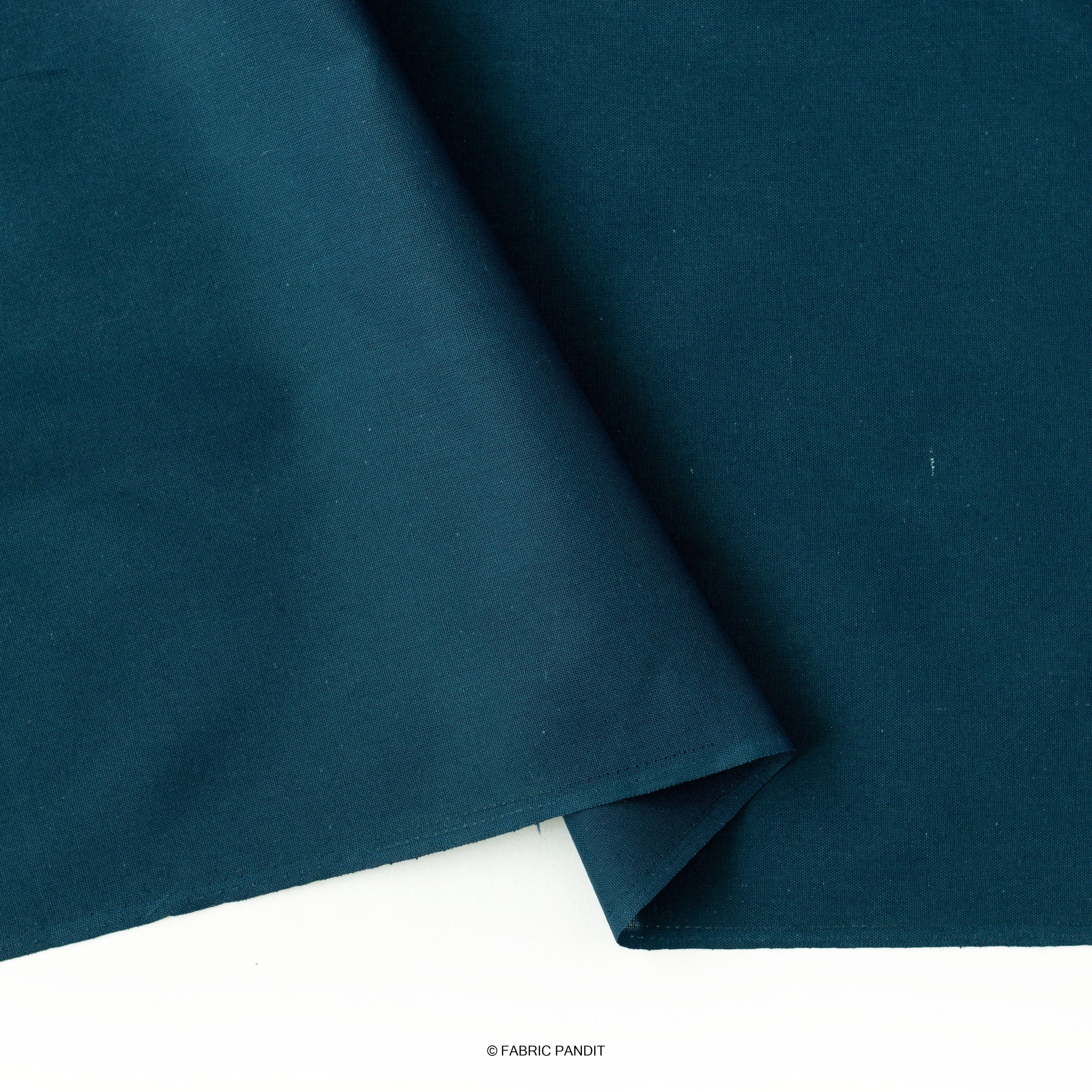 Fabric Pandit Fabric Prussian Blue Color Pure Cotton Linen Fabric