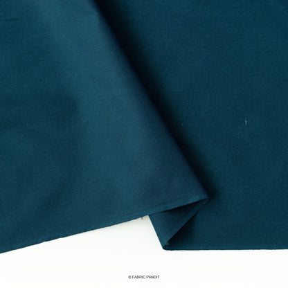 Fabric Pandit Fabric Prussian Blue Color Pure Cotton Linen Fabric