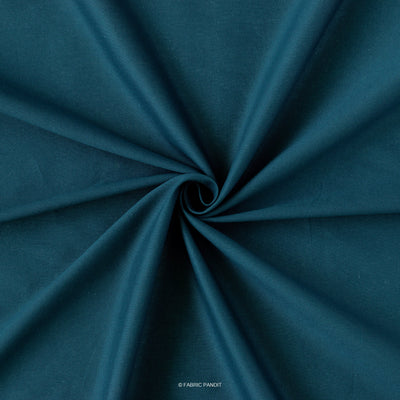 Fabric Pandit Fabric Prussian Blue Color Pure Cotton Linen Fabric