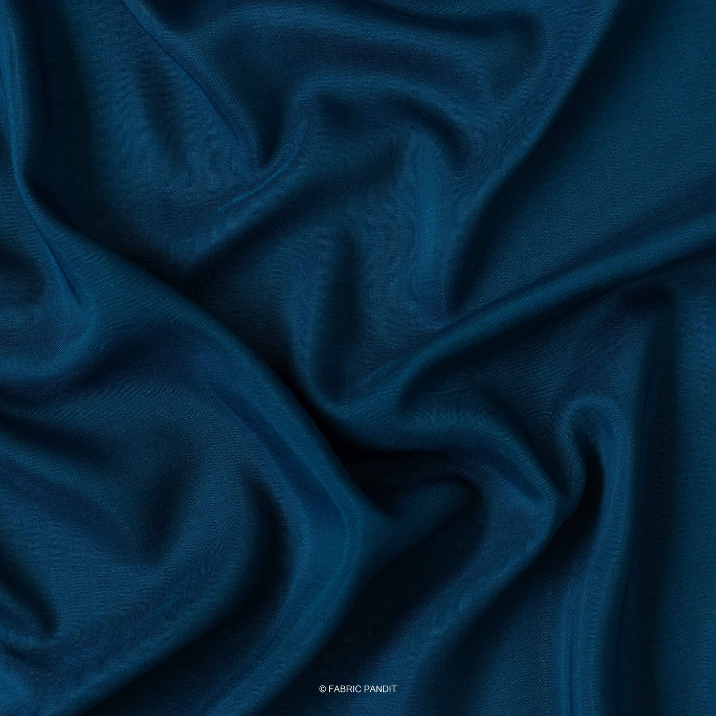 Fabric Pandit Fabric Prussian Blue Plain Soft Poly Muslin Fabric (Width 44 Inches)