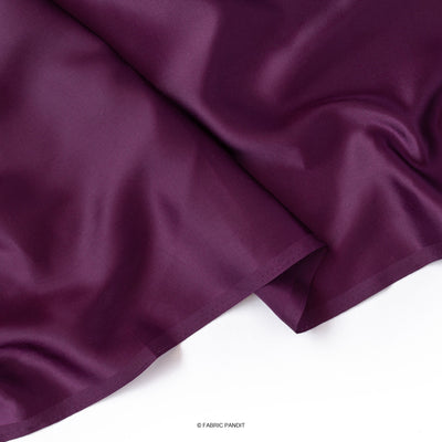 Fabric Pandit Fabric Purple Plain Modal Satin Fabric (Width 44 Inches)
