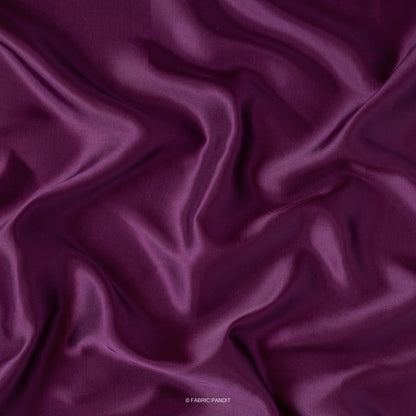 Fabric Pandit Fabric Purple Plain Modal Satin Fabric (Width 44 Inches)