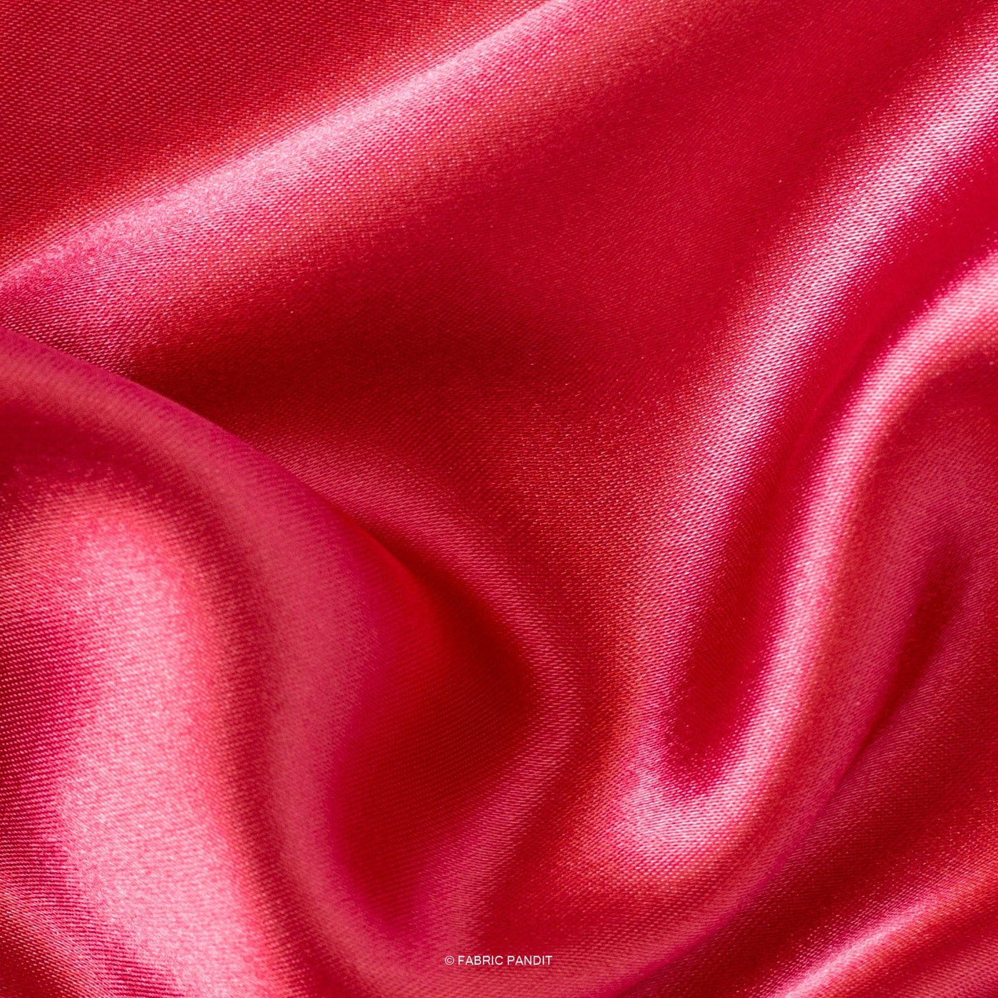 Fabric Pandit Fabric Raspberry Plain Premium Ultra Satin Fabric (Width 44 Inches)