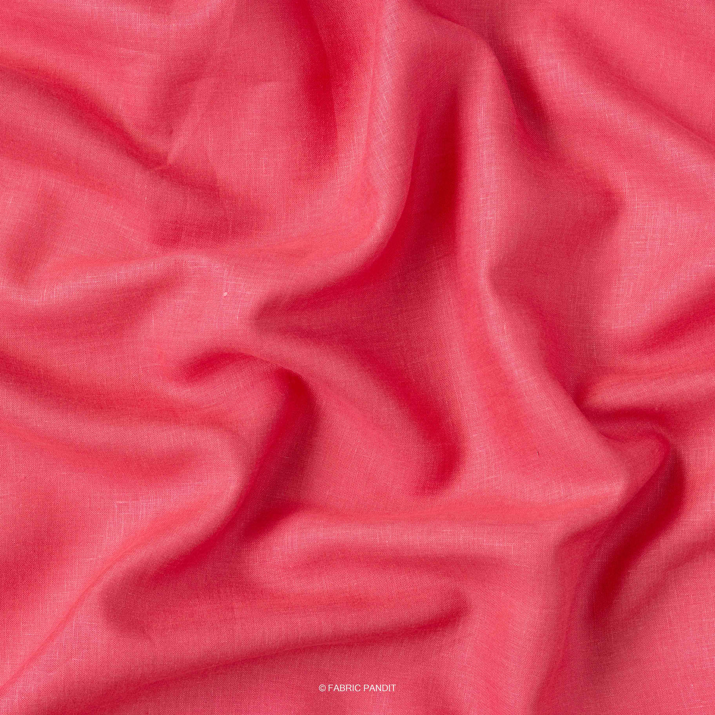 Fabric Pandit Fabric Raspberry Red Plain Premium 60 Lea Pure Linen Fabric (Width 58 Inches)