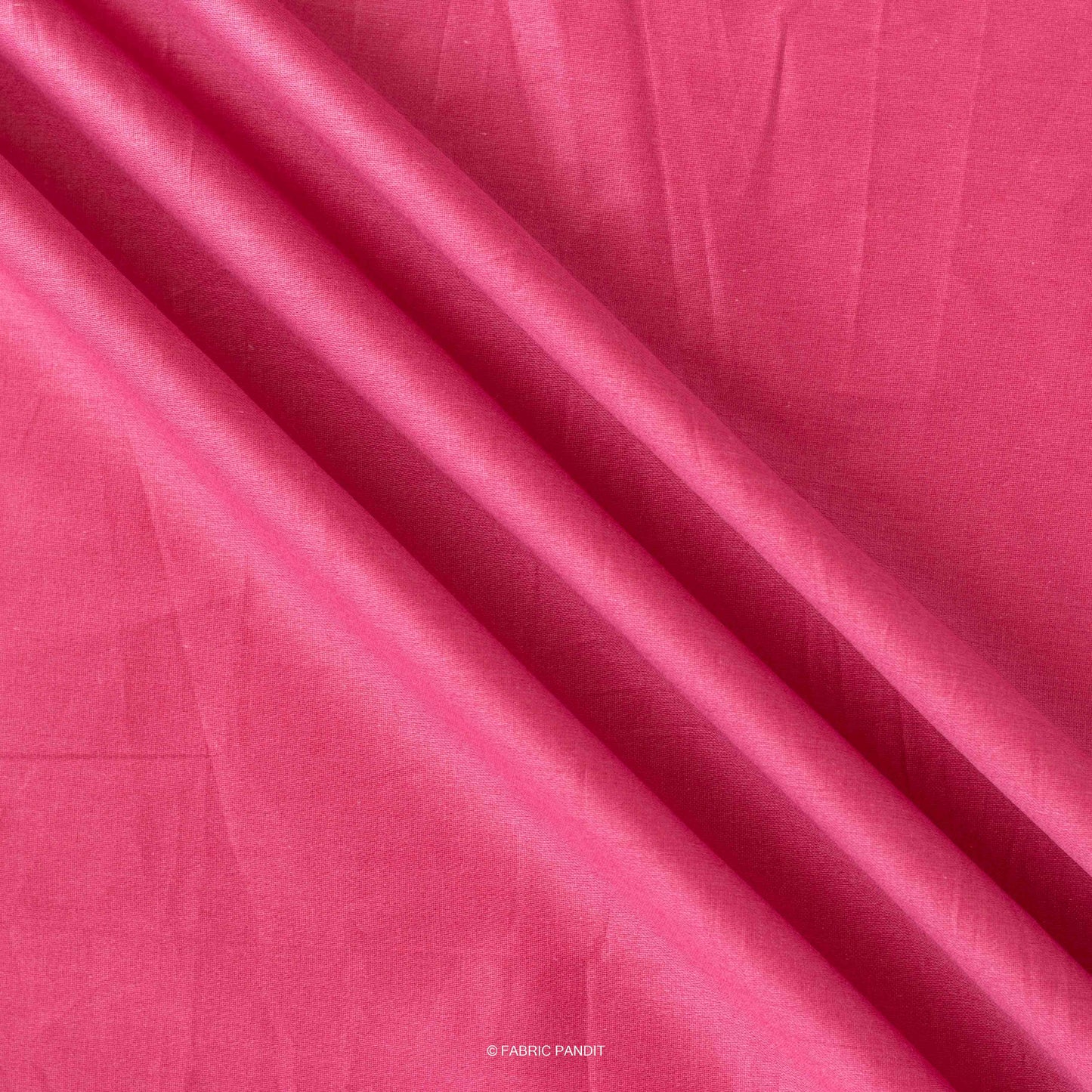 Fabric Pandit Fabric Rose Pink Color Plain Cotton Satin Fabric (Width 42 Inches)