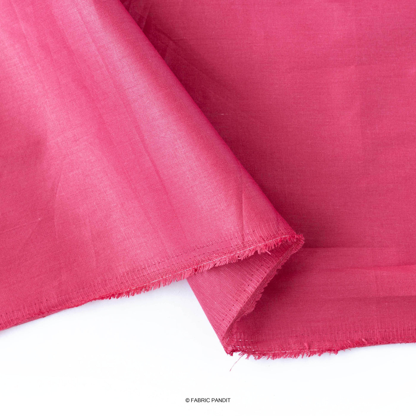 Fabric Pandit Fabric Rose Pink Color Plain Cotton Satin Fabric (Width 42 Inches)