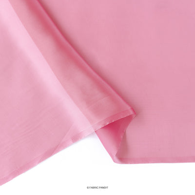 Fabric Pandit Fabric Rouge Pink Plain Premium Organza Fabric (Width 44 Inches)