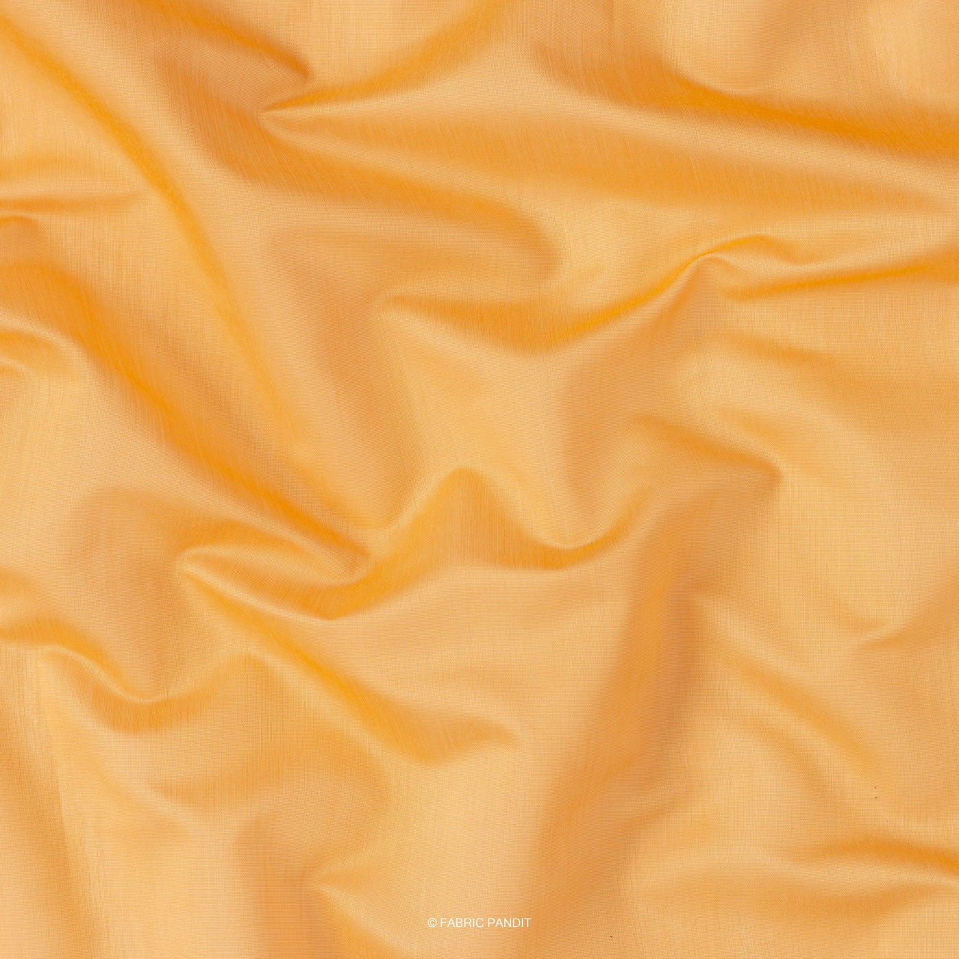 Fabric Pandit Fabric Saffron Yellow Color Plain Chanderi Fabric (Width 43 Inches)