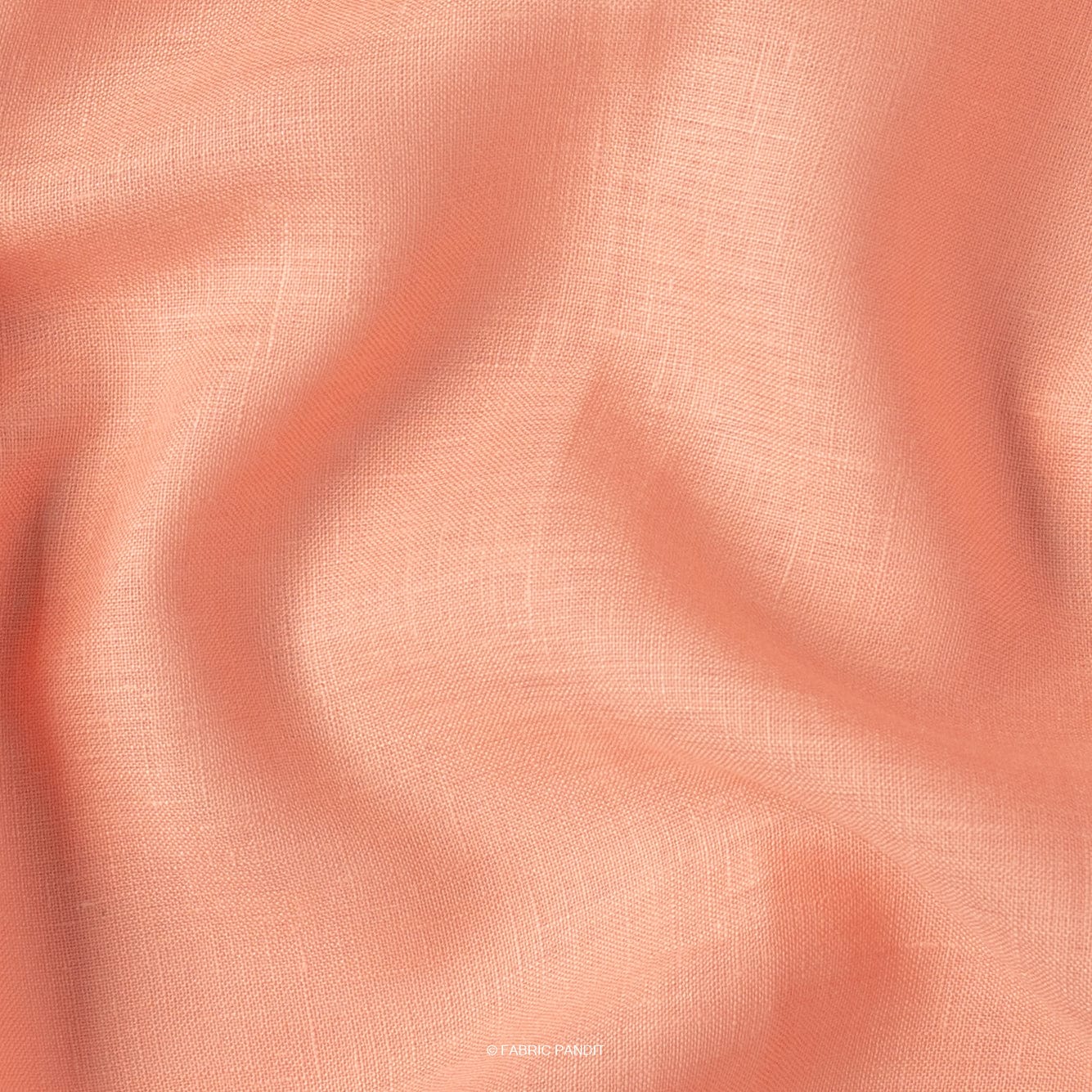 Fabric Pandit Fabric Salmon Peach Plain Premium 60 Lea Pure Linen Fabric (Width 58 inch)