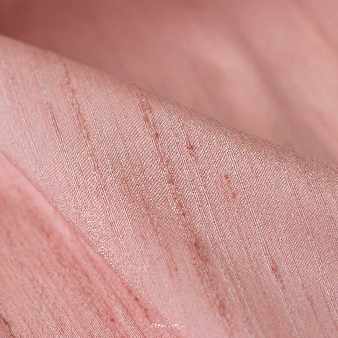 Fabric Pandit Fabric Salmon Pink Plain Premium Silk Fabric (Width 46 Inches)