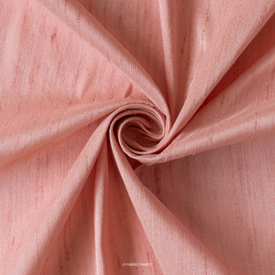 Fabric Pandit Fabric Salmon Pink Plain Premium Silk Fabric (Width 46 Inches)