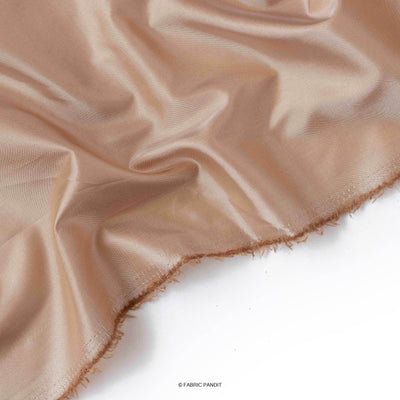 Fabric Pandit Fabric Sand brown Plain Premium Dual Tone Paper Silk Fabric (Width 44 Inches)