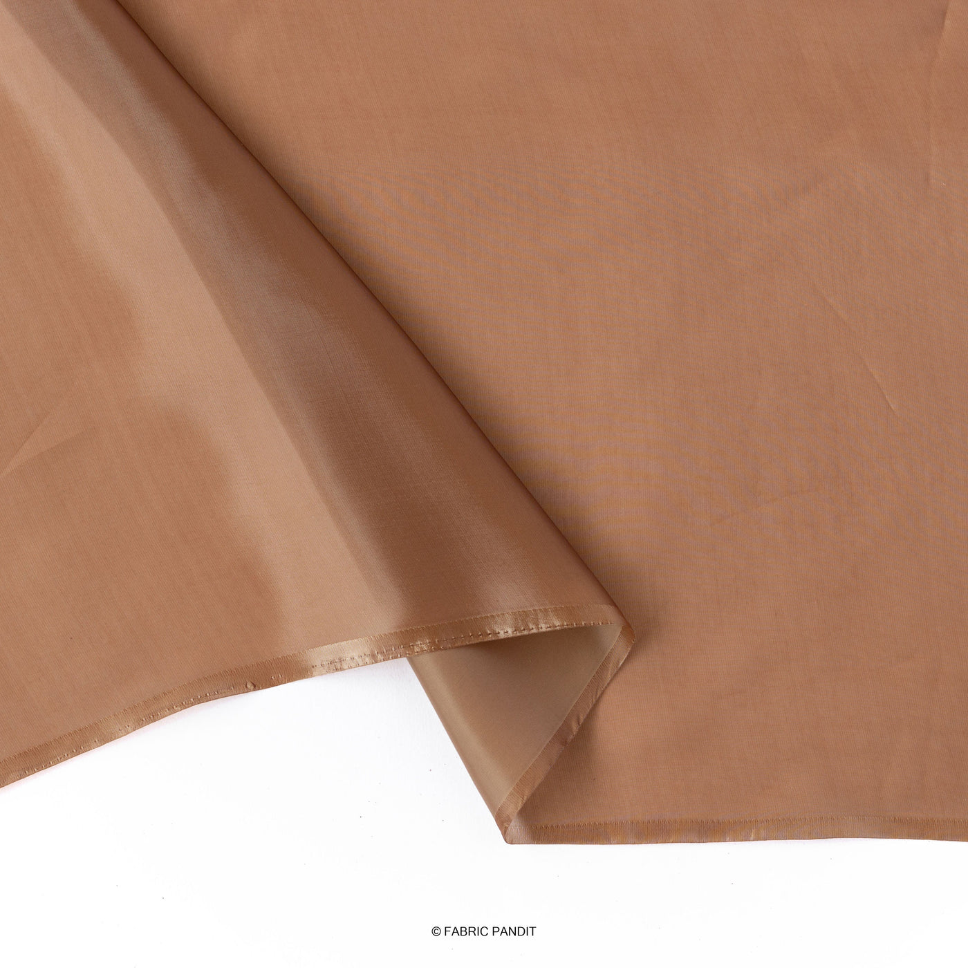 Fabric Pandit Fabric Sand Brown Plain Premium Organza Fabric (Width 44 Inches)
