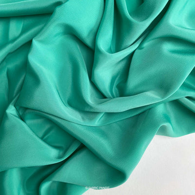 Fabric Pandit Fabric Sea Green Color Premium French Crepe Fabric (Width 44 inches)