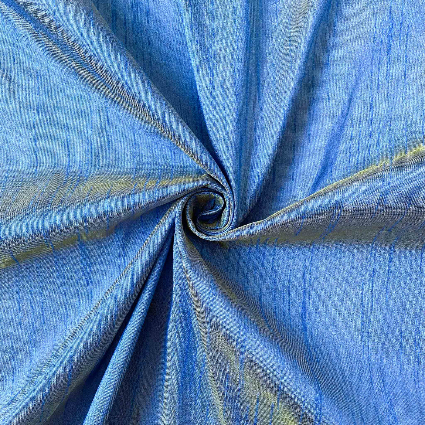 Shiny Blue Color Plain Premium Dupion Silk Fabric (Width 44 Inches