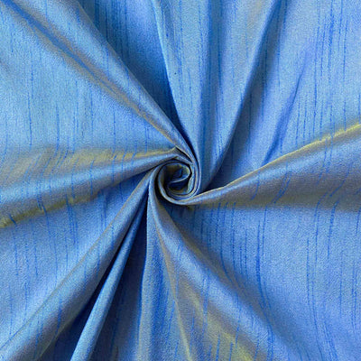 Fabric Pandit Fabric Shiny Blue Color Plain Premium Dupion Silk Fabric (Width 44 Inches)
