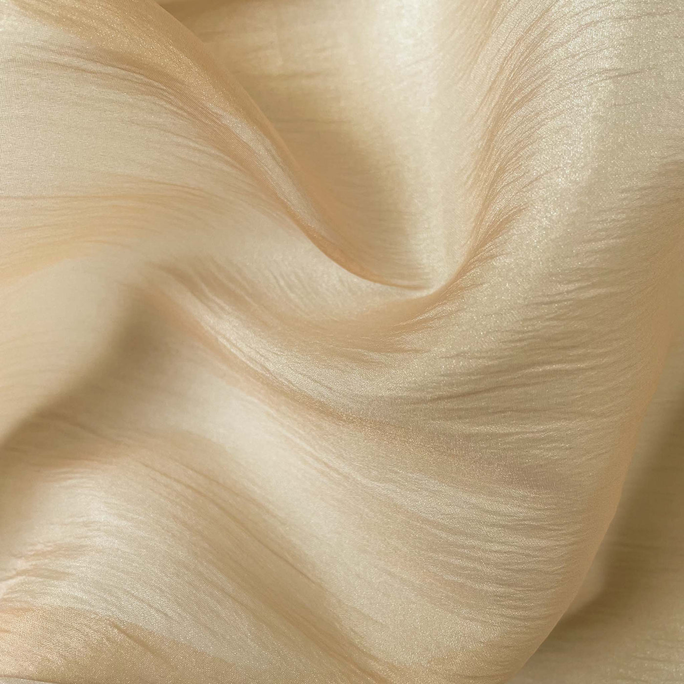 Fabric Pandit Fabric Shy Beige Plain Crinkle Organza Imported Fabric (Width 58 Inches)