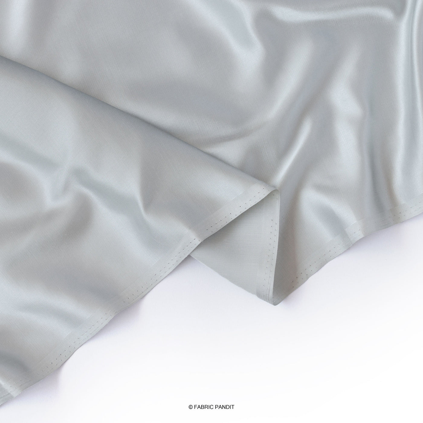 Fabric Pandit Fabric Silver Grey Plain Modal Satin Fabric (Width 44 Inches)